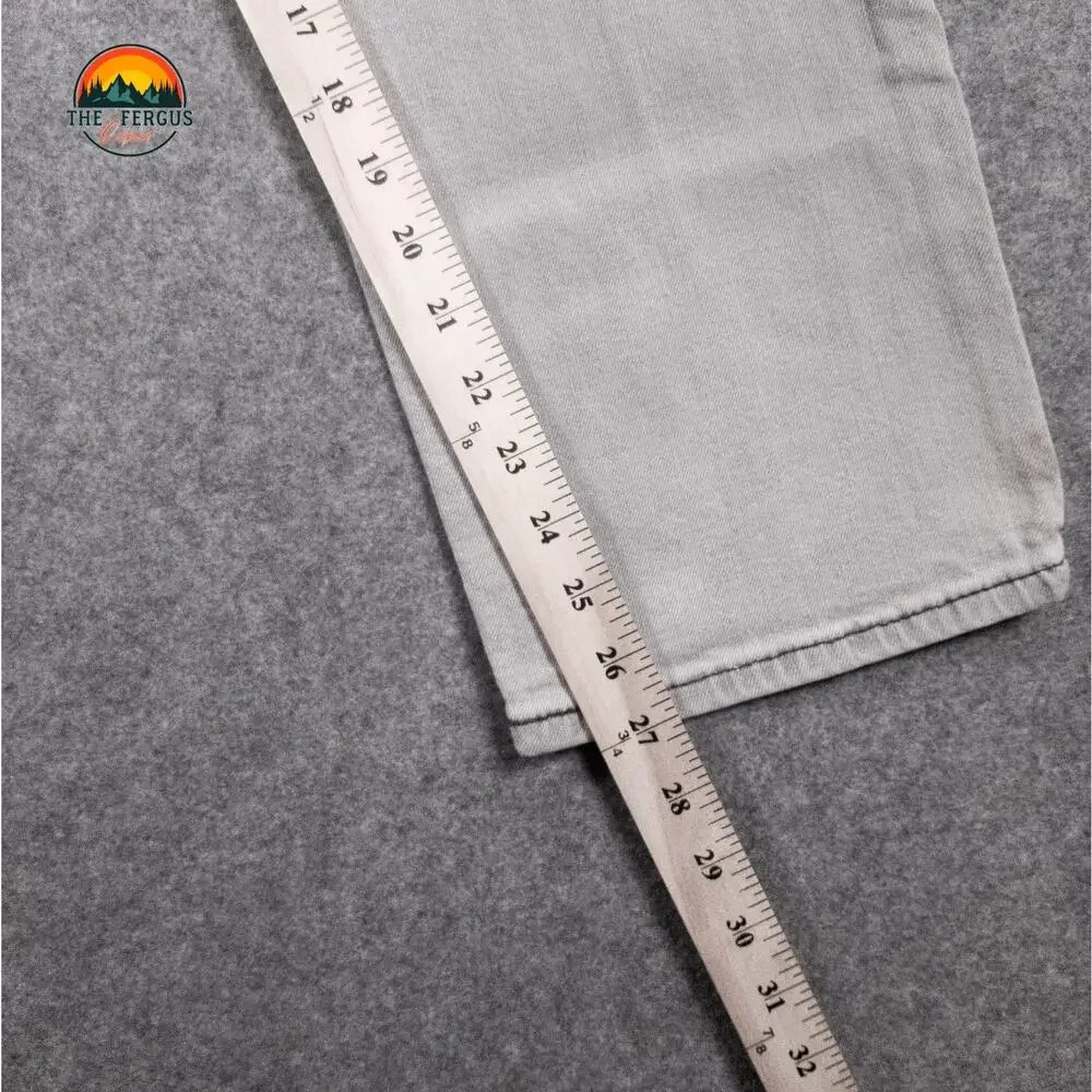 Levi's Straight Jeans Gray Light Wash Stretch Classic Preppy Denim Men's Size 32